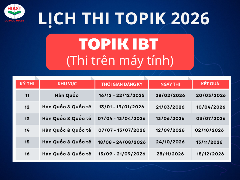 LỊCH THI TOPIK