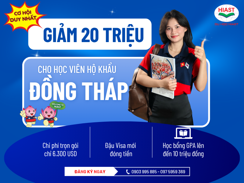 GIẢM NGAY 20 TRIỆU CHO HỌC SINH hộ khẩu đồng tháp TẠI HIAST