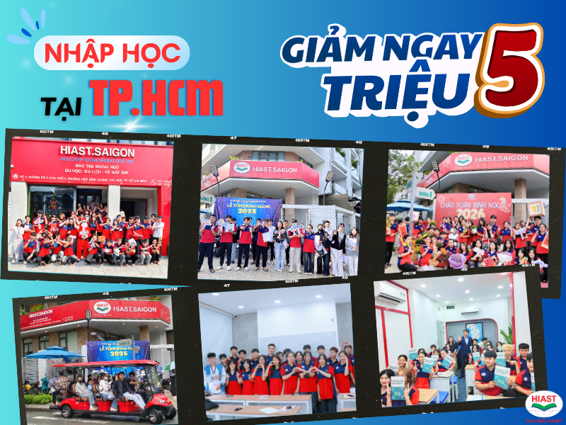giảm 5 triệu khi nhập học du học hiast cơ sở HCM