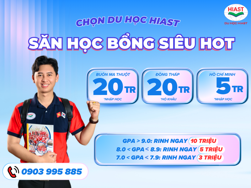 Du học Hiast ưu đãi tuyển sinh năm 2026